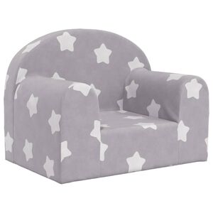 vidaXL Canap&eacute; pour enfants gris clair avec &eacute;toiles peluche douce