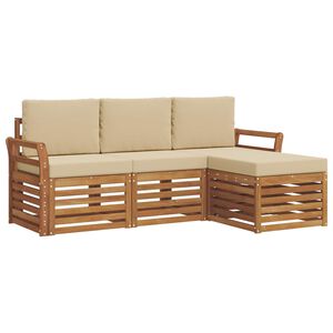 vidaXL Ensemble de canap&eacute;s d'ext&eacute;rieur 4 pc Naturel et Beige