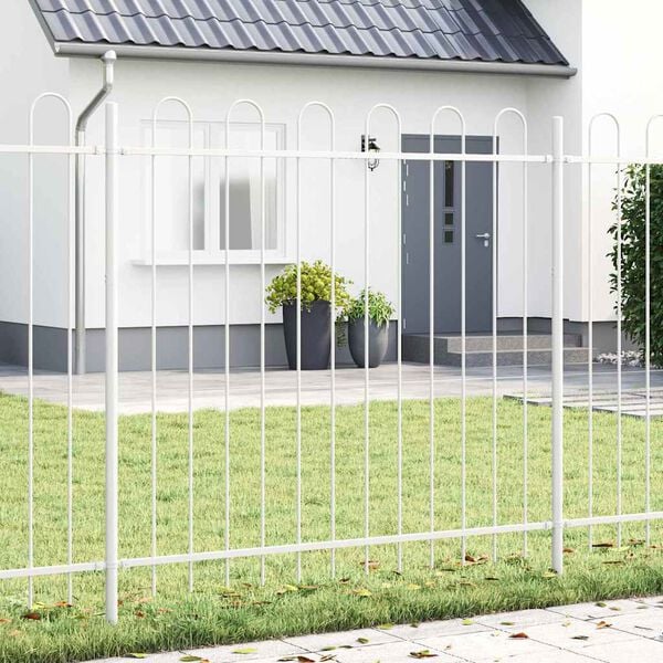 vidaXL Cl&ocirc;ture de jardin Blanc 1,7 x 1,5 m Acier rev&ecirc;tu de poudre