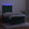 vidaXL Sommier &agrave; lattes de lit matelas LED Vert fonc&eacute; 90x190cm Velours