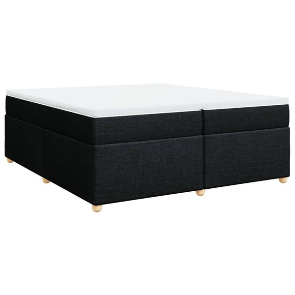 vidaXL Sommier &agrave; lattes de lit avec matelas Noir 200x200 cm Tissu
