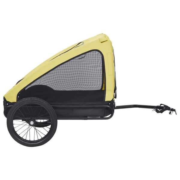vidaXL Remorque de vélo pour animaux de compagnie jaune et noir