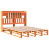 vidaXL Lit biblioth&egrave;que sans matelas cire marron 160x200 cm pin massif