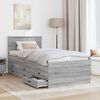 vidaXL Lit d'appoint avec tiroir Gris Sonoma et noir 100 x 200 cm