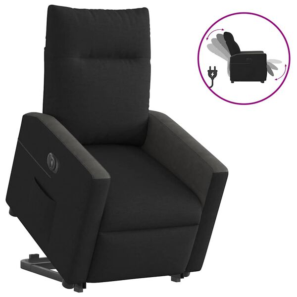 vidaXL Fauteuil inclinable &eacute;lectrique noir tissu