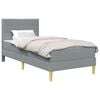 vidaXL Cadre de lit avec matelas Gris clair 90 x 190 cm Tissu