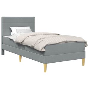 vidaXL Cadre de lit avec matelas Gris clair 90 x 190 cm Tissu