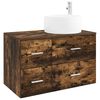 vidaXL Ensemble de mobilier de salle de bain 2 pc Ch&ecirc;ne fum&eacute;