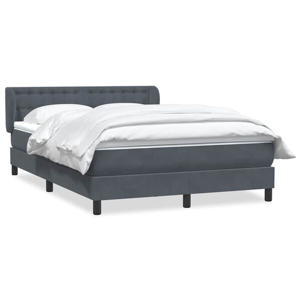 vidaXL Sommier à lattes de lit et matelas gris foncé 140x210cm velours