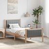 vidaXL Cadre de lit avec t&ecirc;te de lit Marron et gris clair 75 x 190 cm