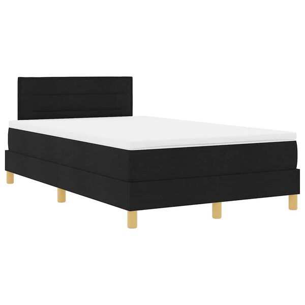 vidaXL Lit &agrave; ressort LED avec matelas avec LED Noir 120 x 200 cm tissu