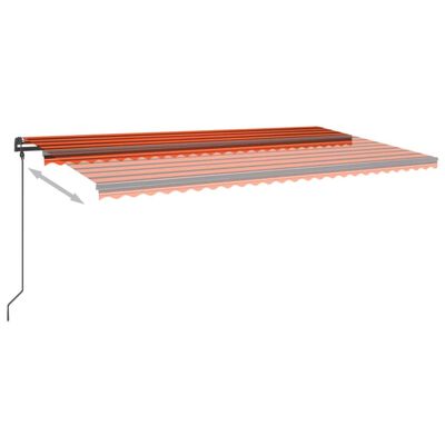 vidaXL Auvent manuel rétractable avec LED 6x3 m Orange et marron