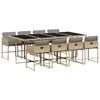 vidaXL Ensemble &agrave; manger de jardin et coussins 9 pcs m&eacute;lange beige