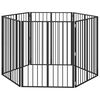 vidaXL Porte pour chien 6 pc Noir 80 x 100 cm Acier galvanis&eacute;