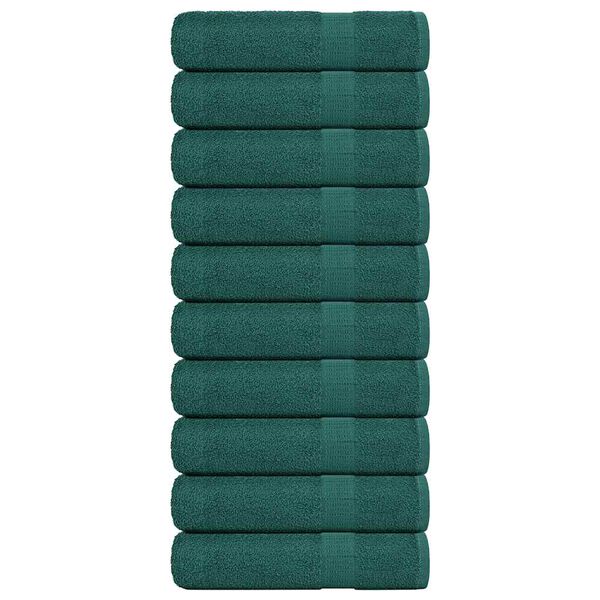 vidaXL Essuie-mains 10 pcs vert 50x100 cm 360 g/m&sup2; 100% coton
