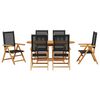 vidaXL Ensemble de salle &agrave; manger pour jardin 7 pcs Noir