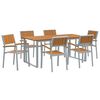 vidaXL Ensemble de salle &agrave; manger pour jardin 7 pc Gris