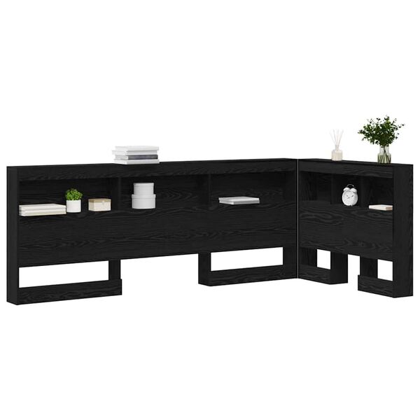 vidaXL T&ecirc;te de lit de rangement Ch&ecirc;ne noir 90 cm Bois d'ing&eacute;nierie