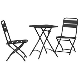 vidaXL Ensemble bistrot 3 pcs Anthracite Acier