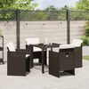 vidaXL Ensemble de salle &agrave; manger pour jardin 5 pcs Marron polyrotin