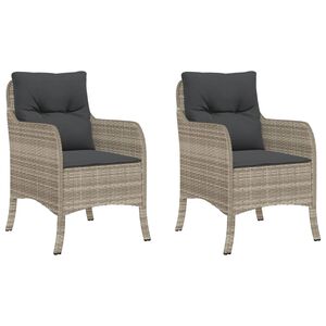 vidaXL Chaises de jardin coussins lot de 2 gris clair r&eacute;sine tress&eacute;e