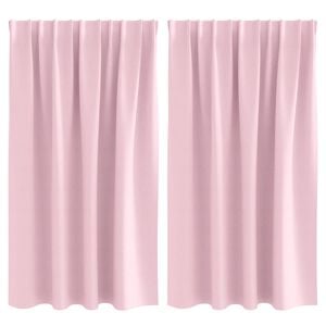 vidaXL Rideaux occultants avec anneaux 2 pc Rose b&eacute;b&eacute; 140 x 140 cm