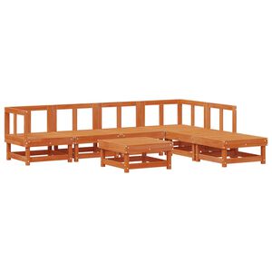 vidaXL Ensemble de salon de jardin 7 pcs Brun Cir&eacute; Pin massif