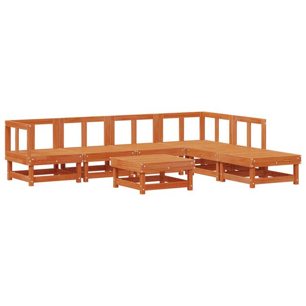 vidaXL Ensemble de salon de jardin 7 pcs Brun Cir&eacute; Pin massif