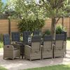 vidaXL Ensemble de salle &agrave; manger pour jardin 9 pcs Gris polyrotin