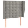 vidaXL T&ecirc;te de lit avec oreilles Gris clair 103x23x118/128 cm Velours