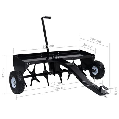 vidaXL Aérateur de pelouse pour tondeuse autoportée 102 cm