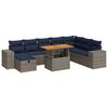 vidaXL Salon de jardin avec coussins 9 pcs gris r&eacute;sine tress&eacute;e acacia