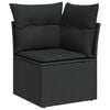 vidaXL Ensemble de canapé de jardin avec coussin 12 pcs Noir polyrotin
