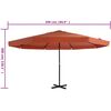 vidaXL Parasol d'ext&eacute;rieur avec m&acirc;t en aluminium 500 cm terre cuite