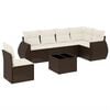 vidaXL Salon de jardin avec coussins 7 pcs marron r&eacute;sine tress&eacute;e