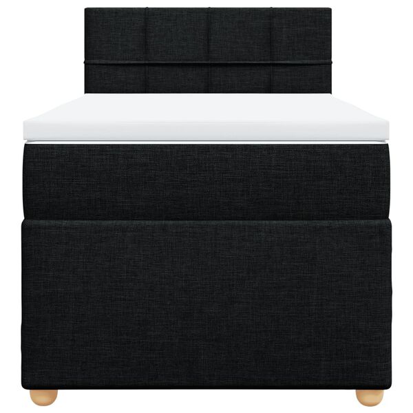 vidaXL Sommier &agrave; lattes de lit avec matelas Noir 90x200 cm Tissu
