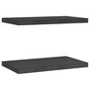 vidaXL &Eacute;tag&egrave;res murales 2 pcs 50x30x3 cm noir acier inoxydable