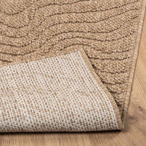 vidaXL Tapis de surface Moir&eacute; HUARTE Naturel 200 x 80 cm Polyester
