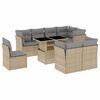 vidaXL Salon de jardin avec coussins 9 pcs beige r&eacute;sine tress&eacute;e