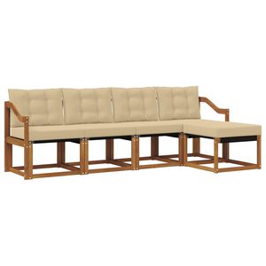 vidaXL Ensemble de canap&eacute;s d'ext&eacute;rieur 5 pc Naturel et Beige