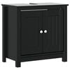 vidaXL Meubles de salle de bain 2 pcs BERG noir bois de pin massif