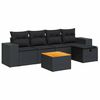 vidaXL Salon de jardin 6 pcs avec coussins noir r&eacute;sine tress&eacute;e