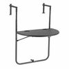 Livin'outdoor Table pliable de balcon demi-ronde Gris