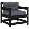 vidaXL Salon de jardin 6 pcs avec coussins noir bois massif