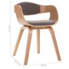 vidaXL Chaises &agrave; manger lot de 4 bois courb&eacute; et tissu taupe