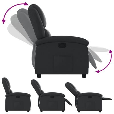 vidaXL Fauteuil inclinable noir cuir véritable