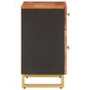 vidaXL Table de chevet marron et noir 50x33x60 cm bois manguier solide