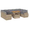 vidaXL Salon de jardin avec coussins 10 pcs beige r&eacute;sine tress&eacute;e