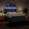 vidaXL Sommier &agrave; lattes de lit avec matelas Bleu 200x200 cm Tissu