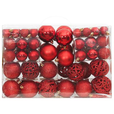 vidaXL Ensemble de boules de Noël 111 pièces rouge polystyrène